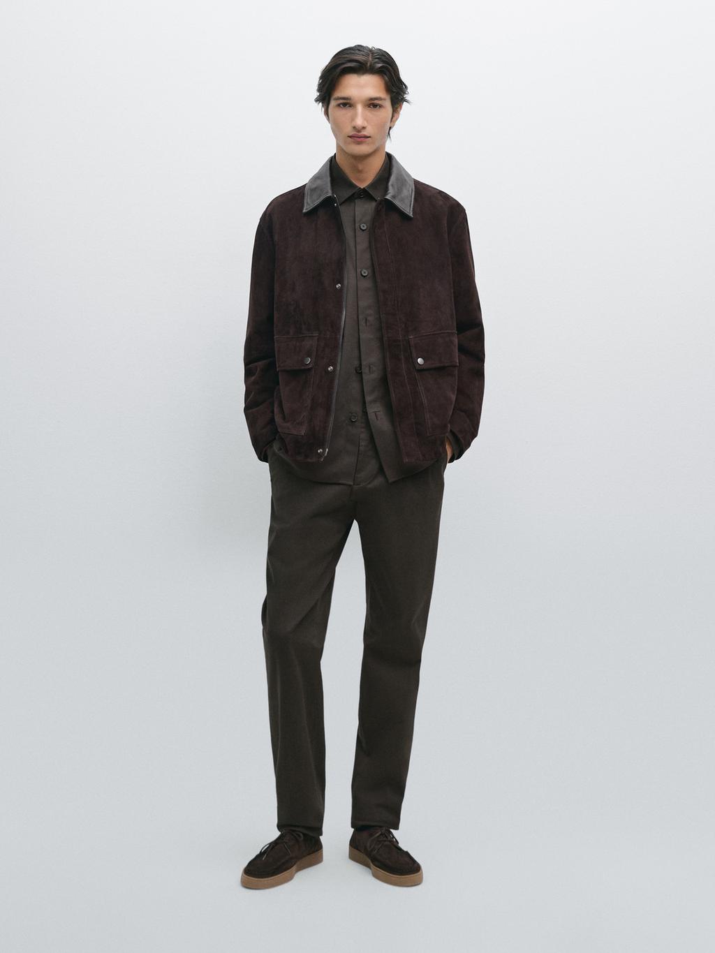 100% cotton slim fit trousers