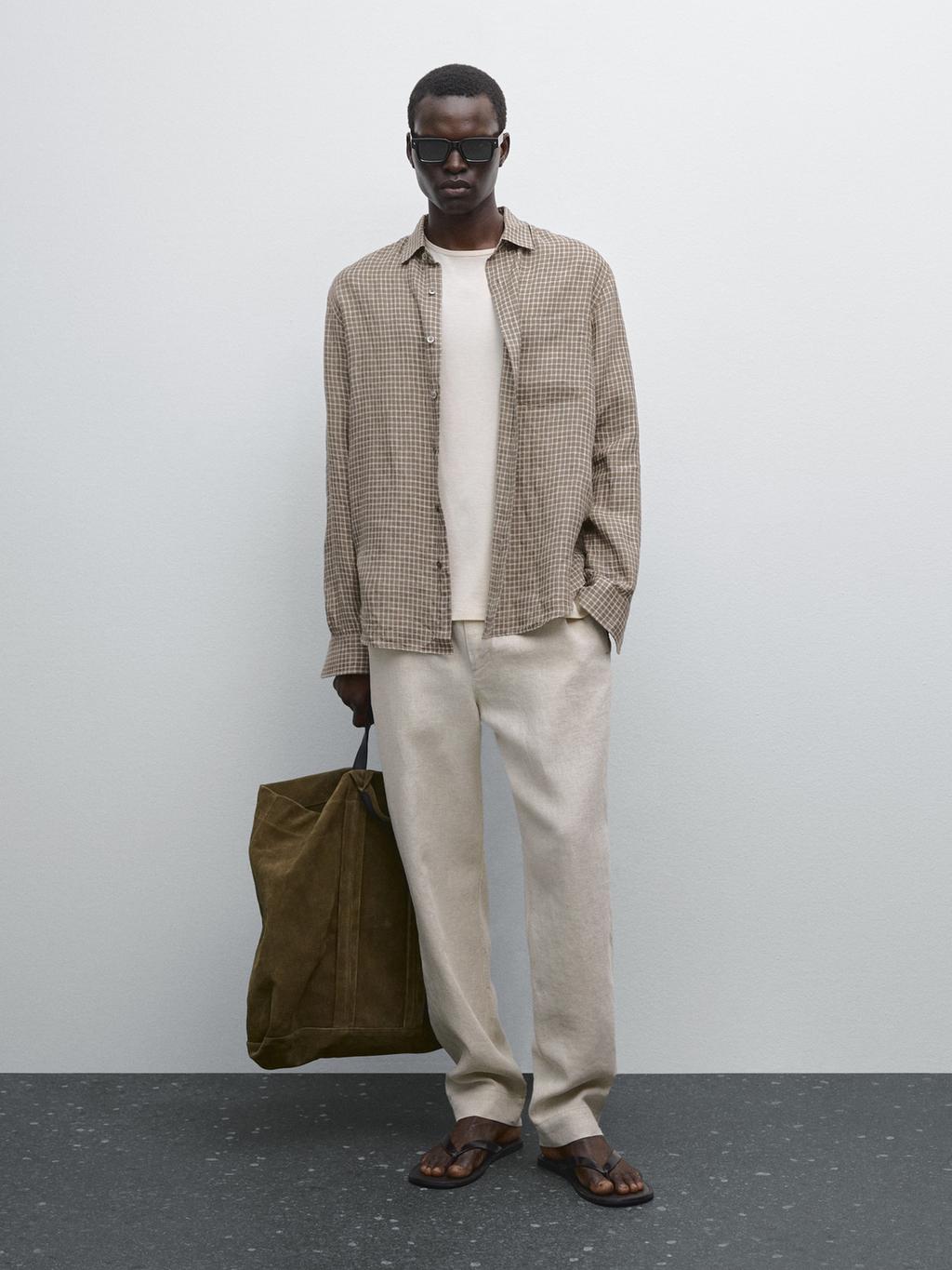 100% linen jogger fit trousers