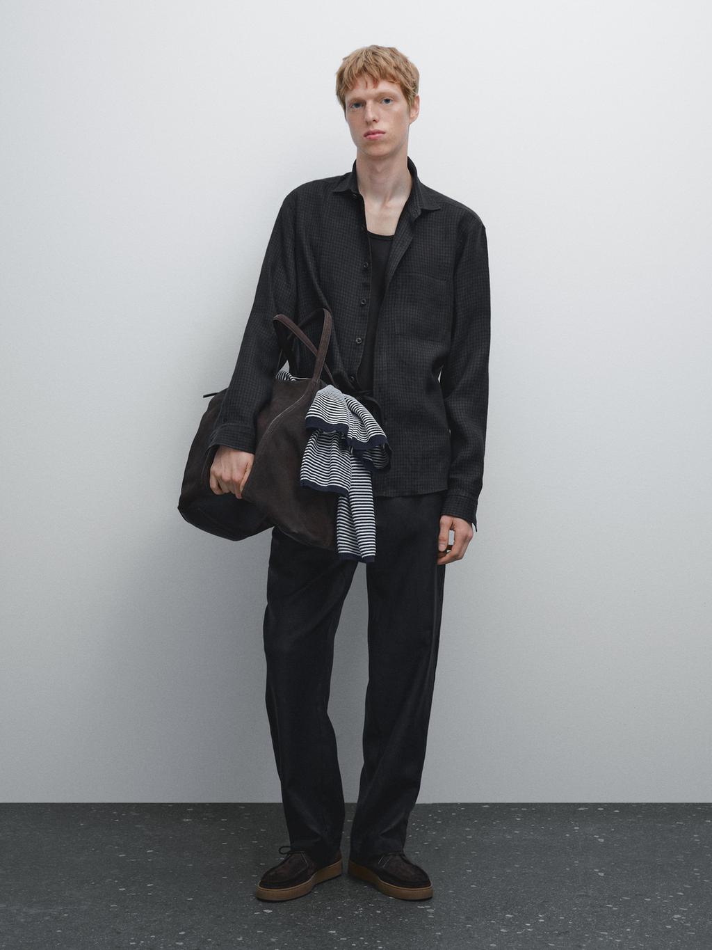 100% linen jogger fit trousers