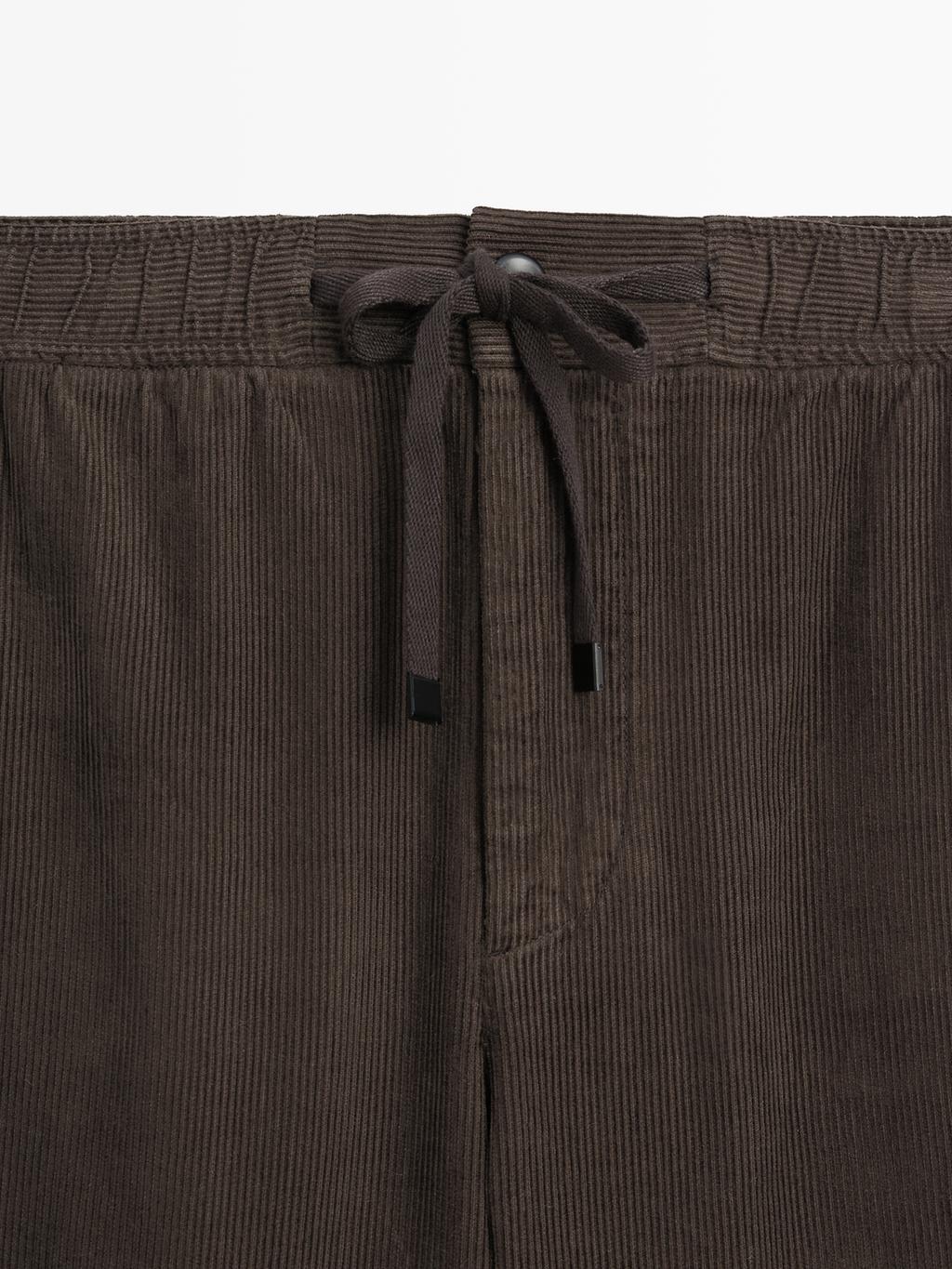 Corduroy jogger fit trousers