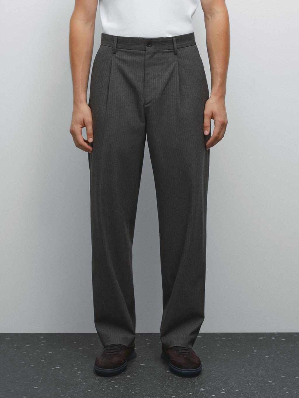Relaxed fit pinstripe trousers