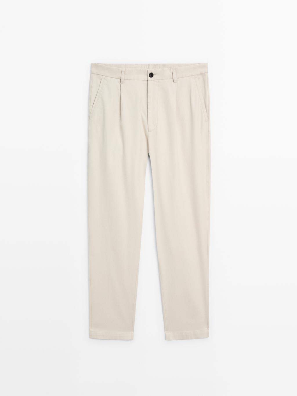 100% cotton relaxed fit trousers