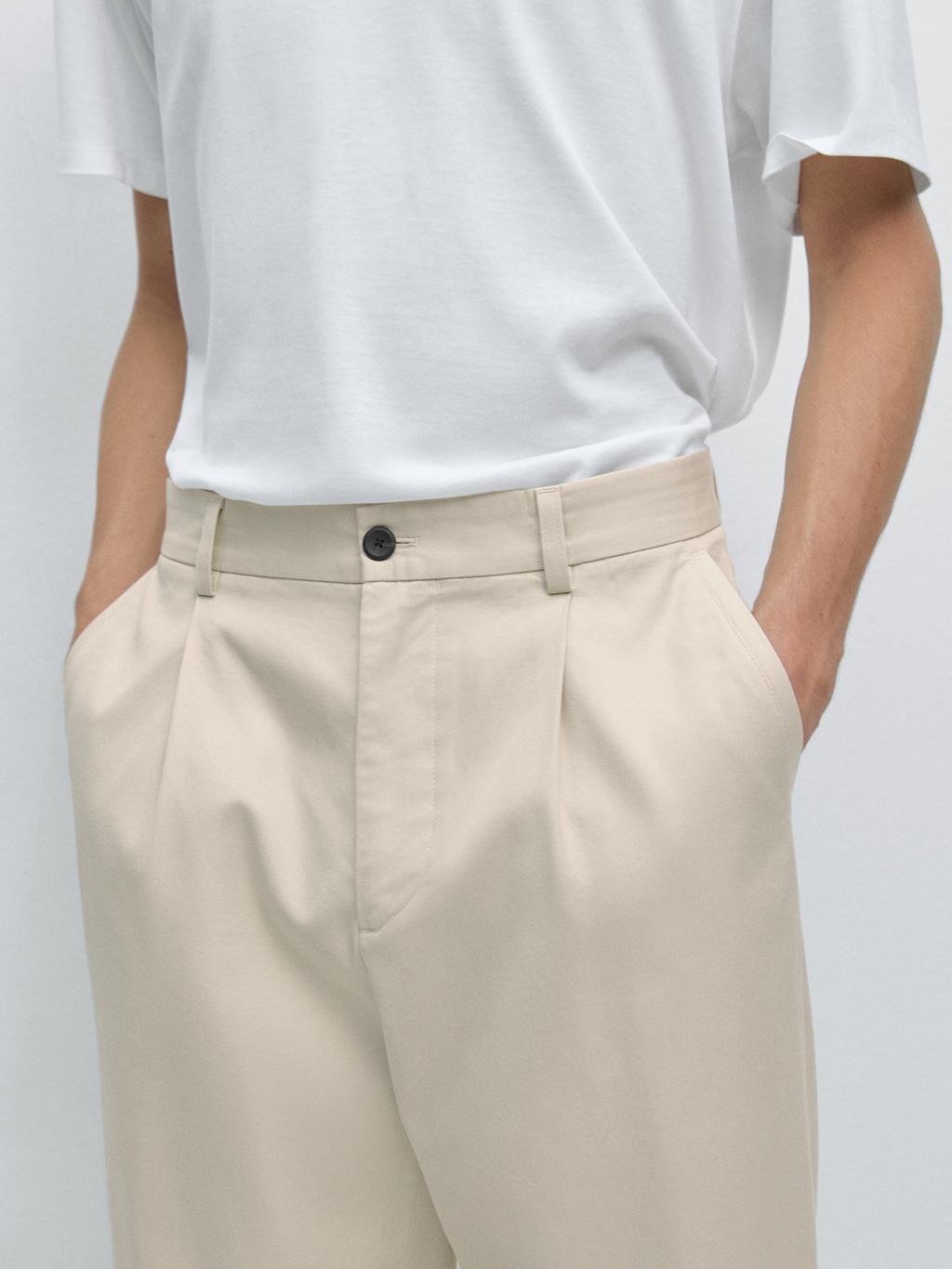 100% cotton relaxed fit trousers