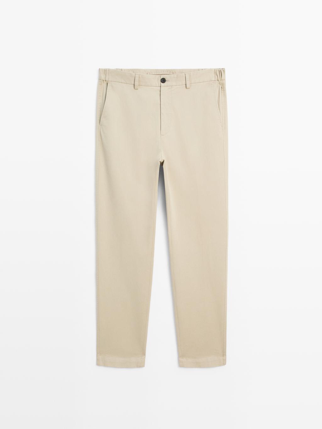 Slim fit trousers with elastic side detail