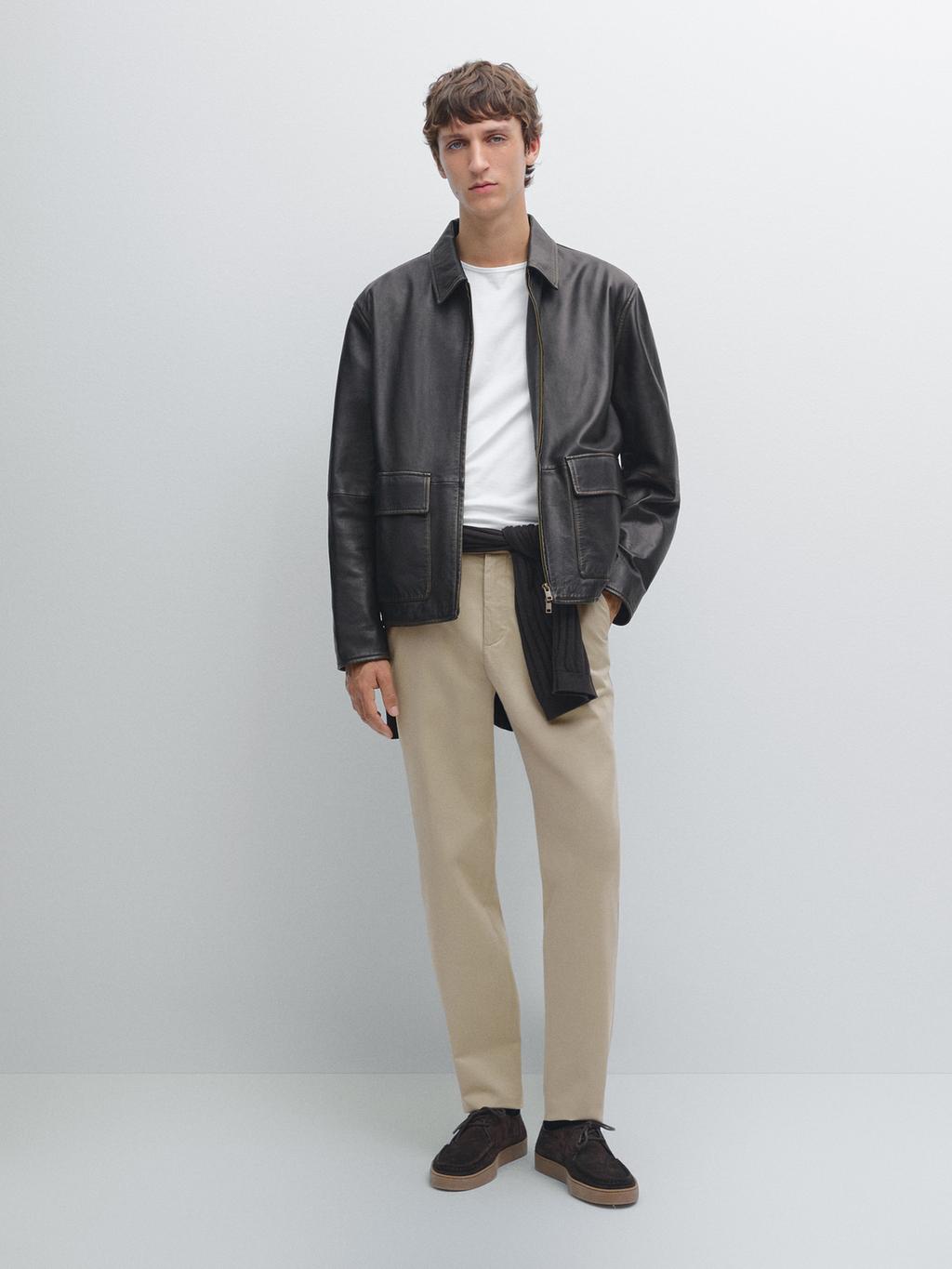 Slim fit trousers with elastic side detail