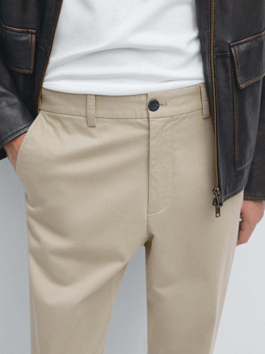 Slim fit trousers with elastic side detail