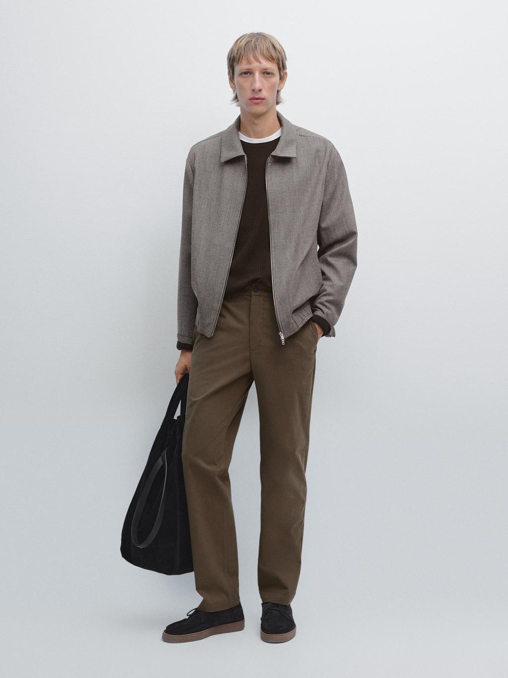 Cotton blend jogger fit trousers