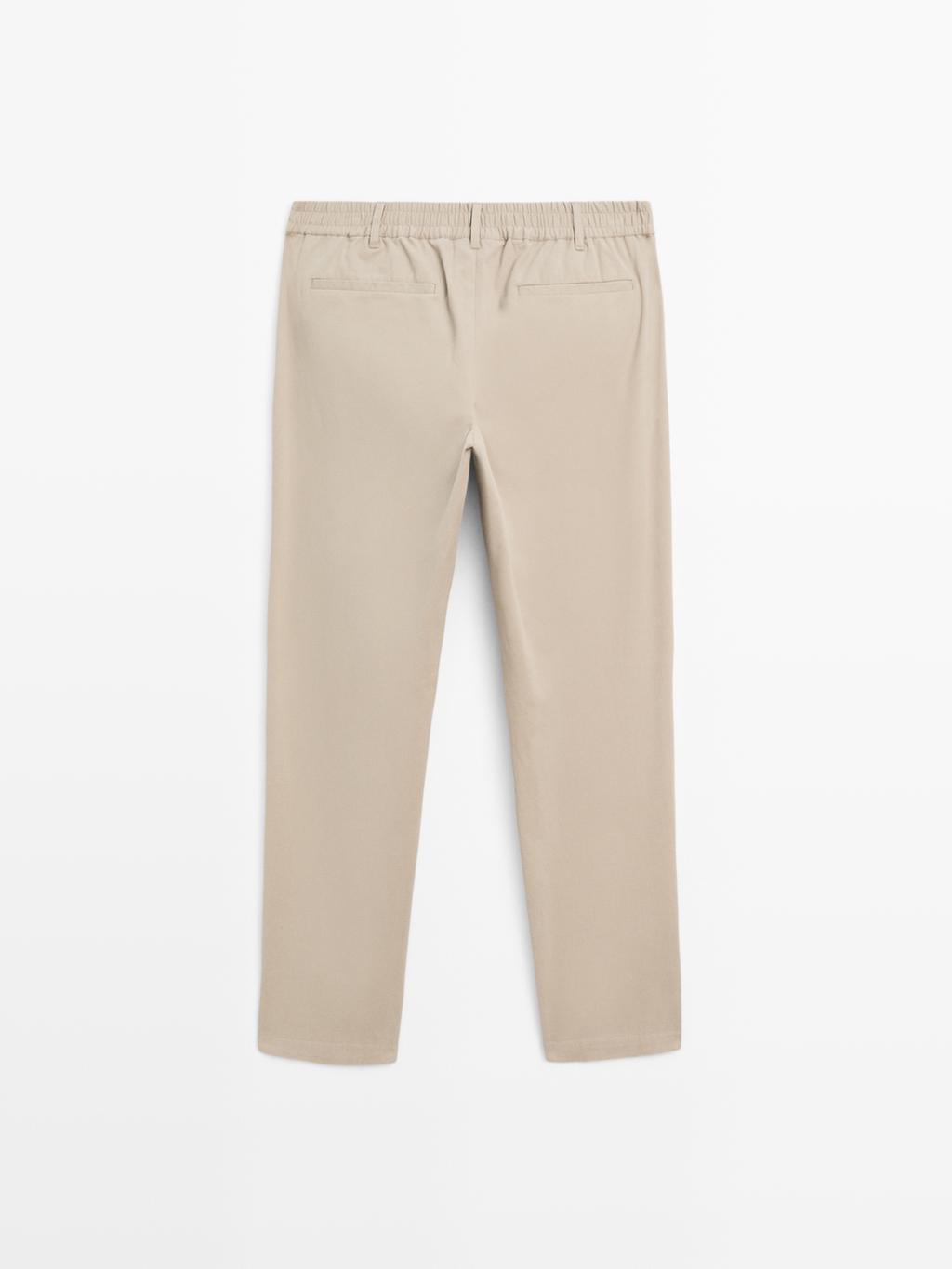 Cotton blend jogger fit trousers