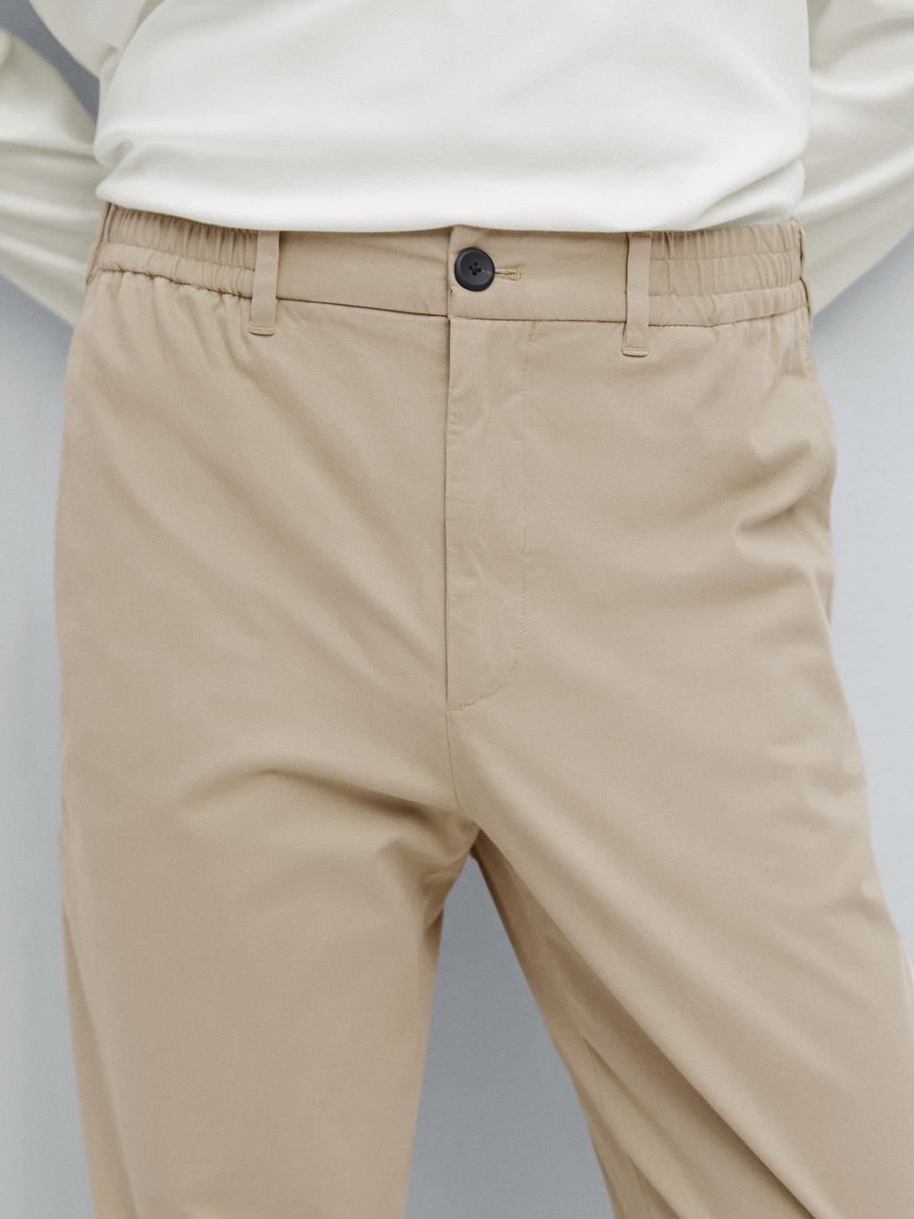 Cotton blend jogger fit trousers