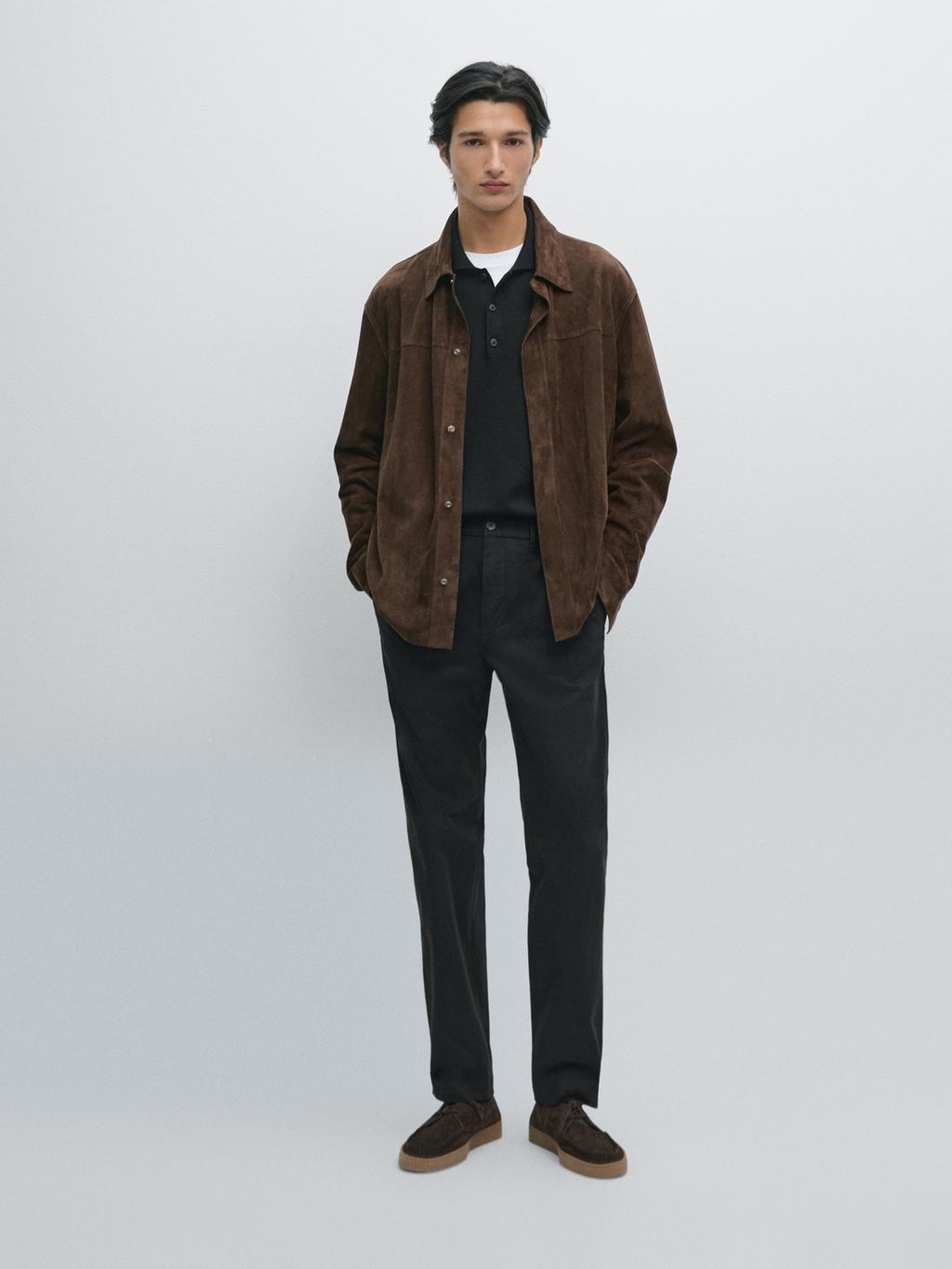 Cotton blend jogger fit trousers