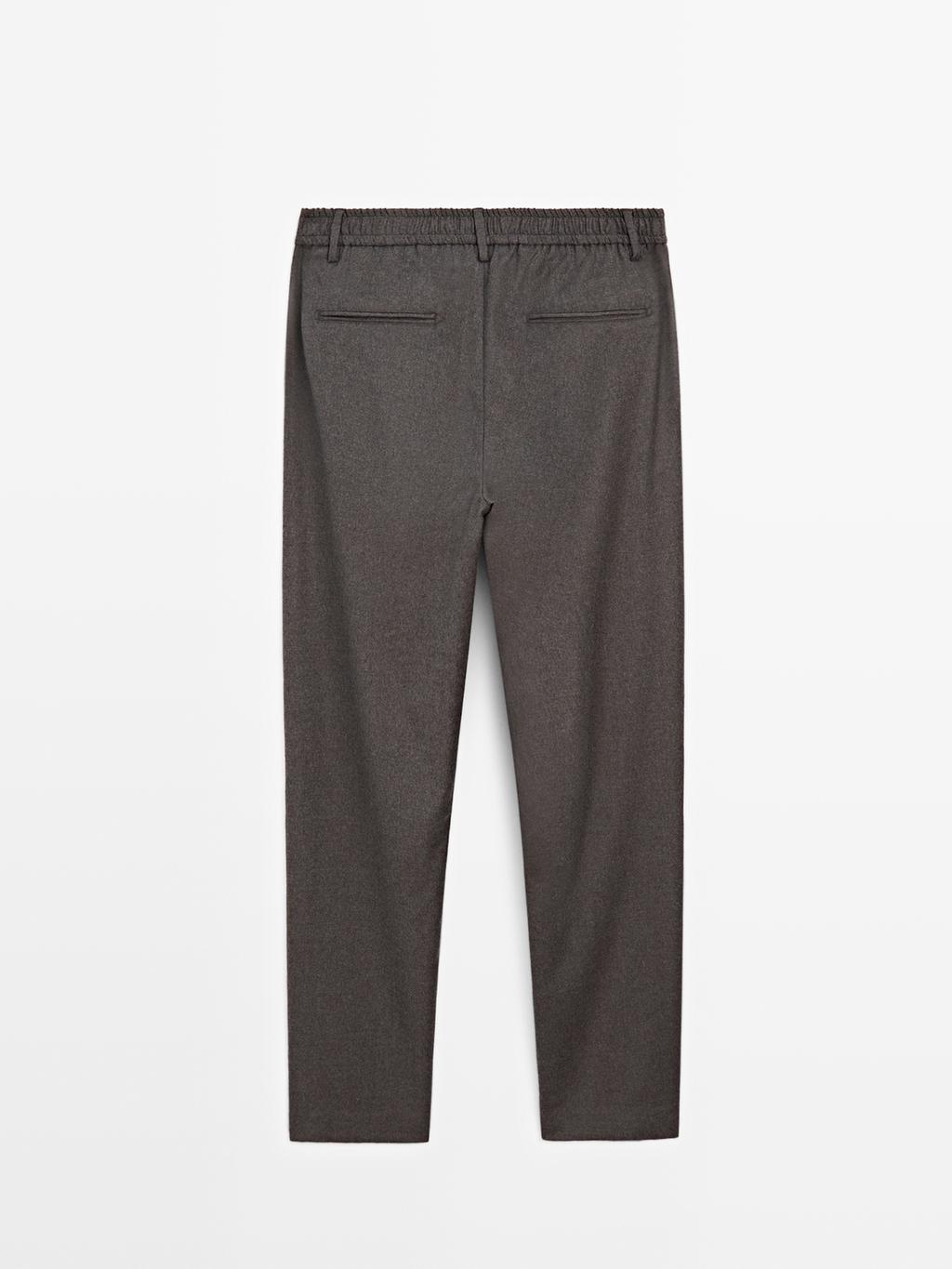 100% wool trousers with elasticated waistband