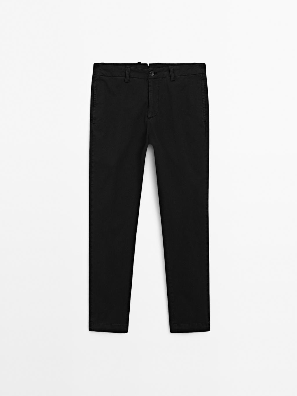 Slim fit textured trousers