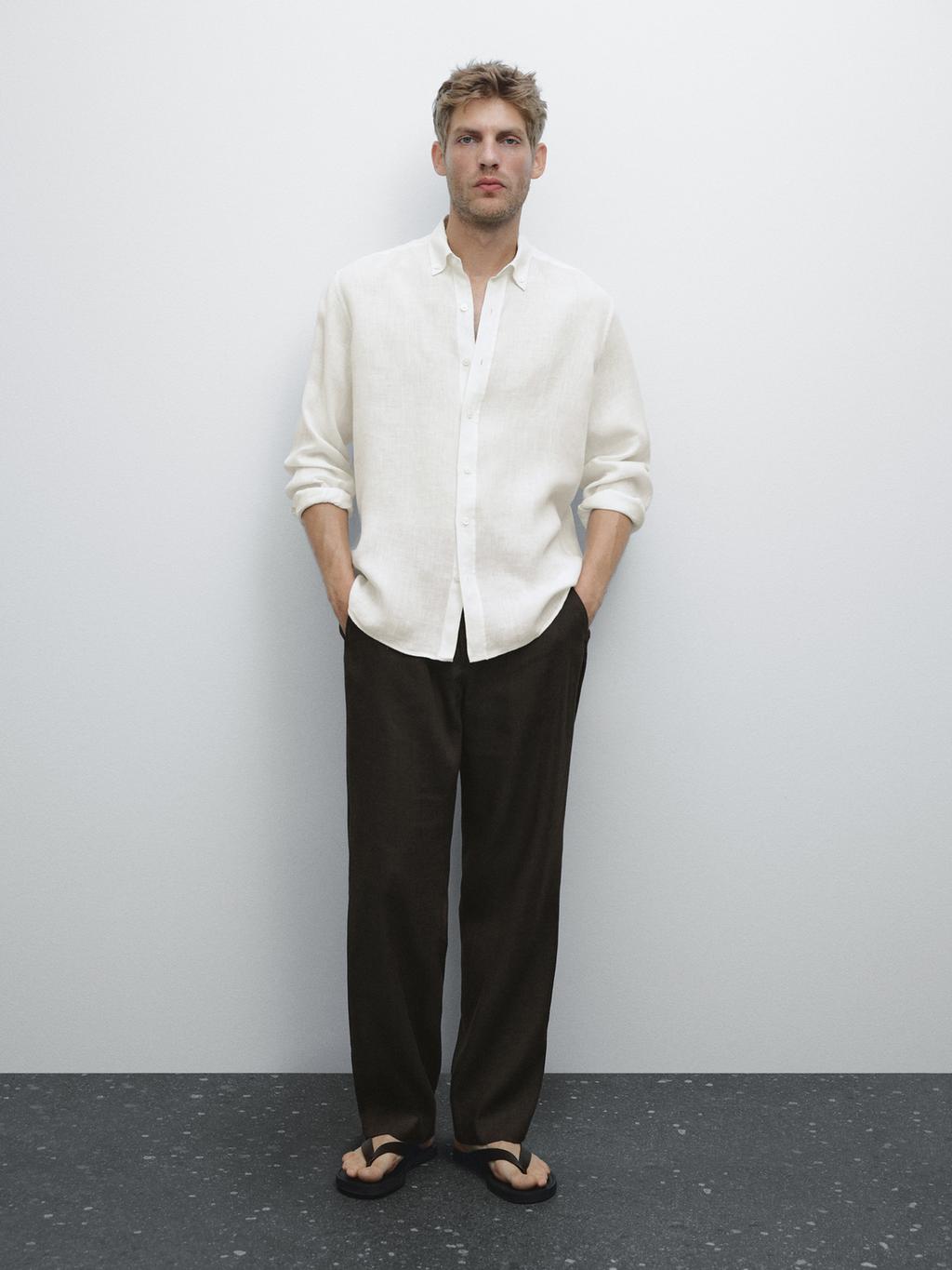 100% linen regular fit shirt