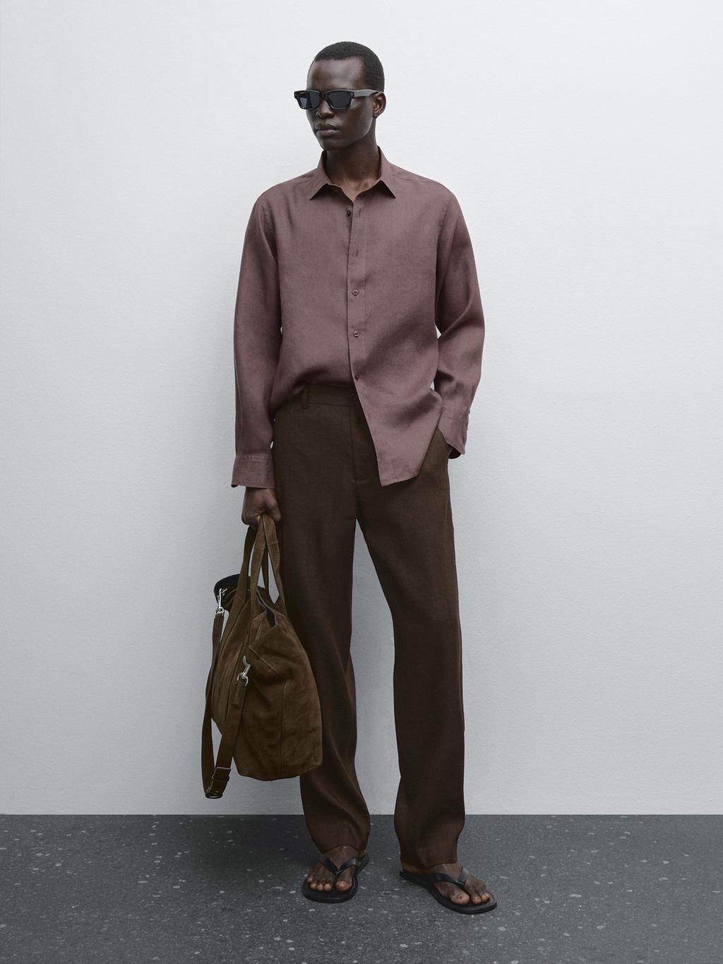 100% linen slim fit shirt