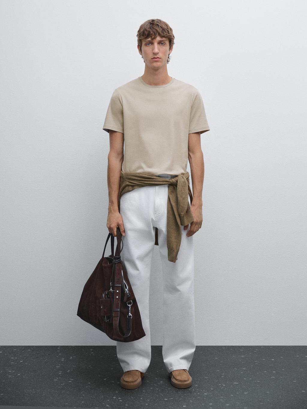 Short sleeve cotton blend T-shirt