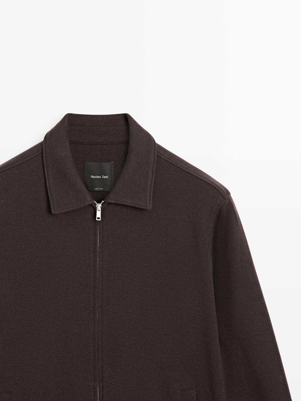 Short double wool blend jacket