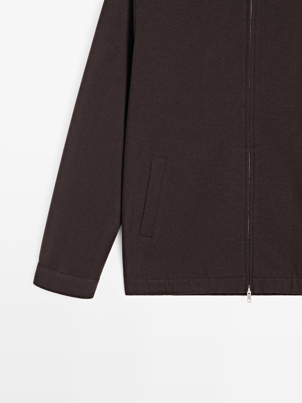 Short double wool blend jacket