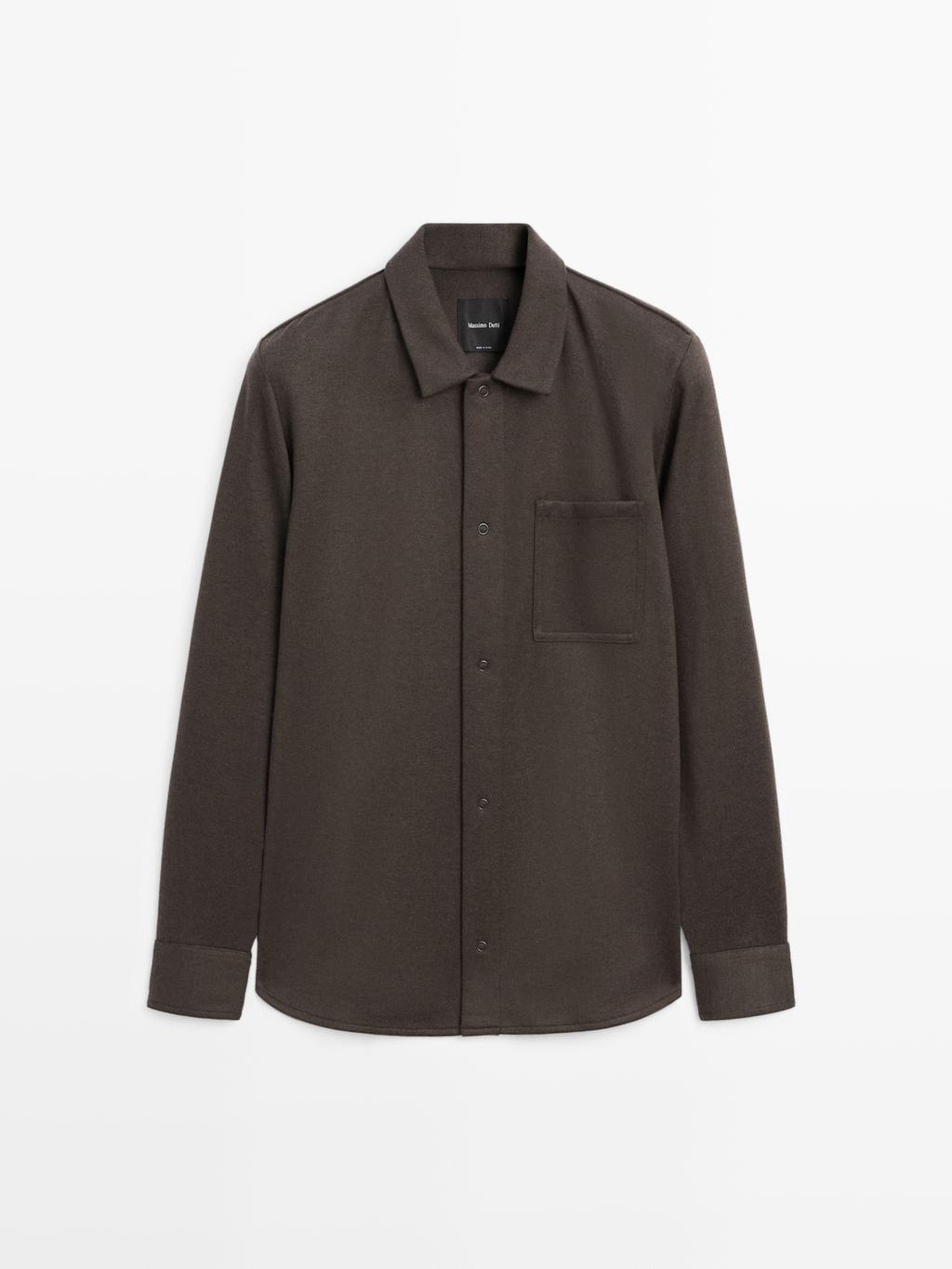 Snap-button overshirt with pocket detail