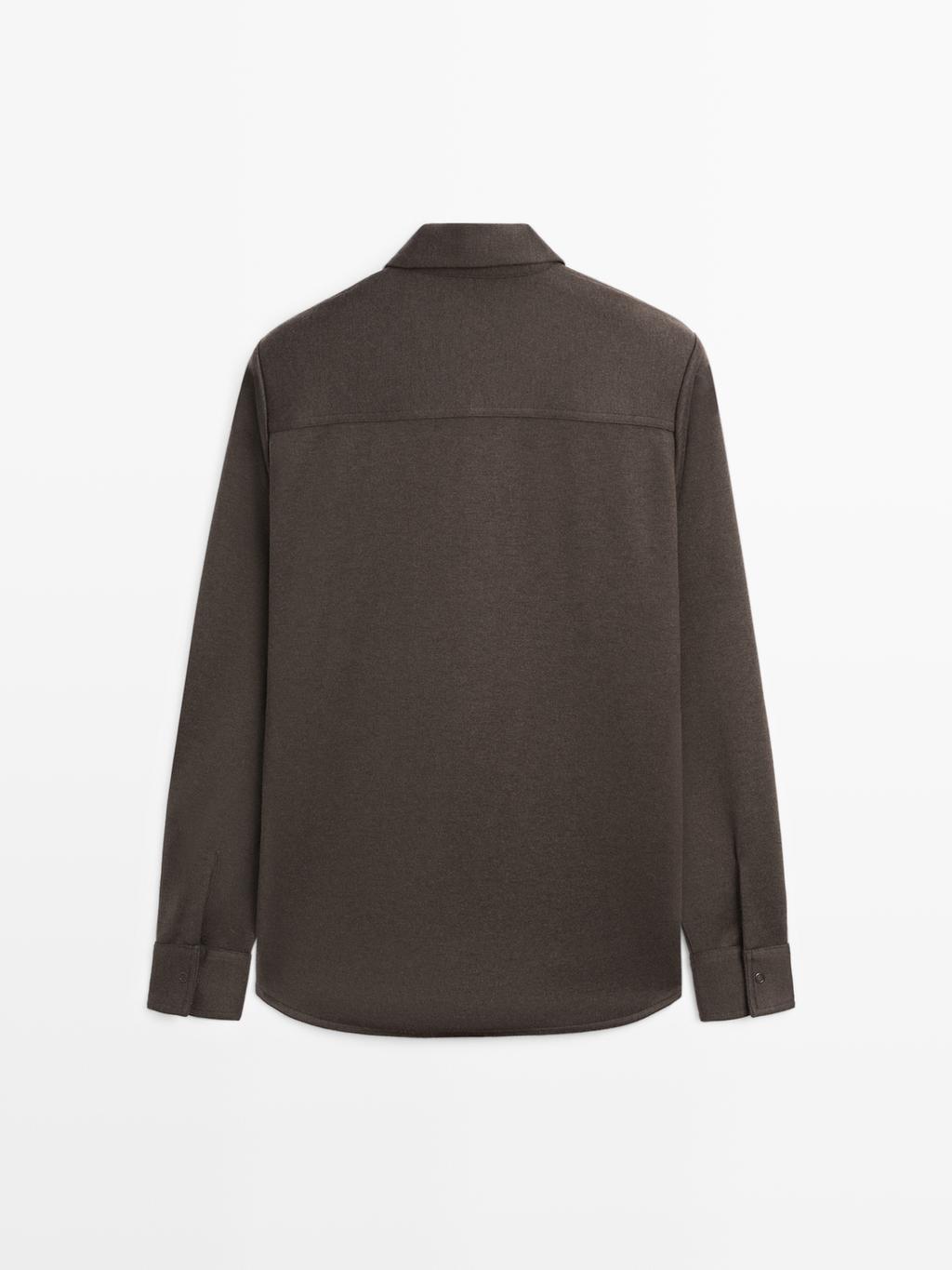 Snap-button overshirt with pocket detail