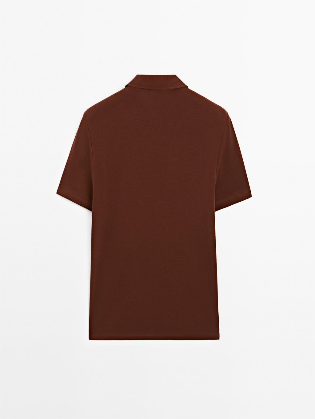 Cotton blend short sleeve polo shirt