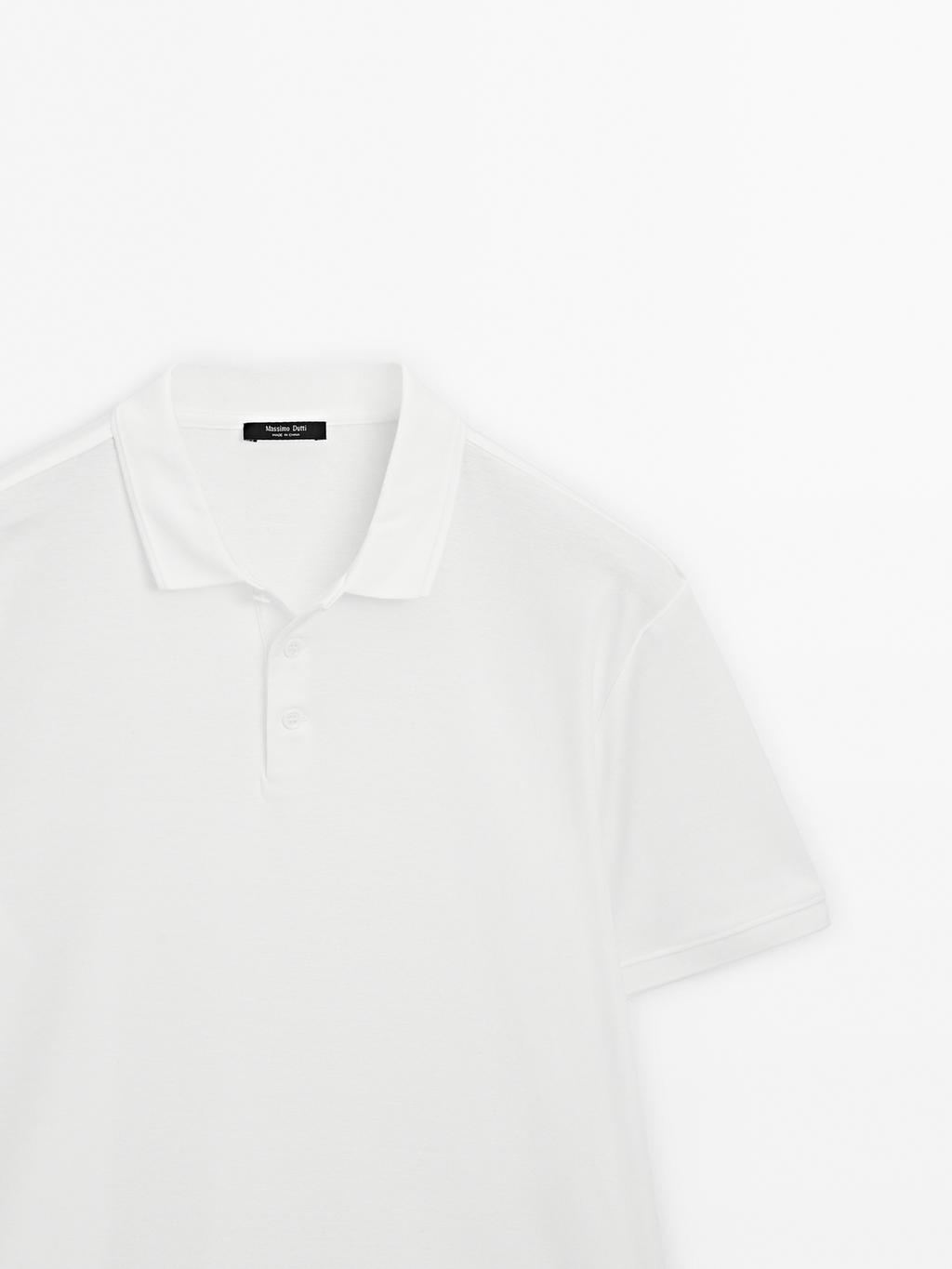 Short sleeve polo shirt with collar detail