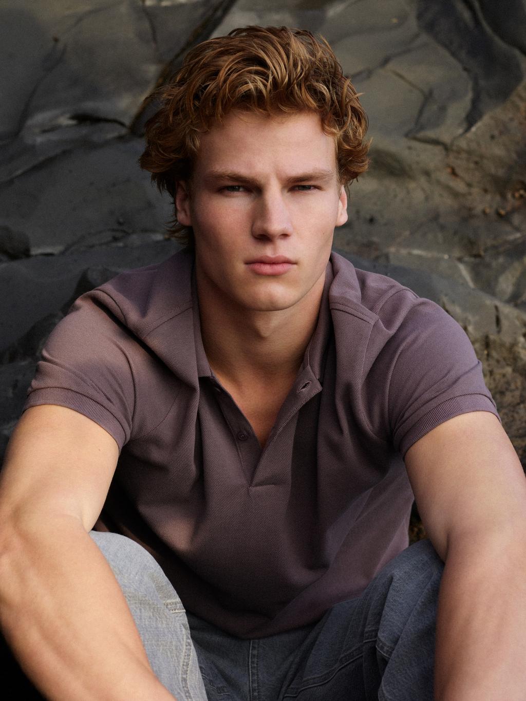 Micro textured pique cotton polo shirt