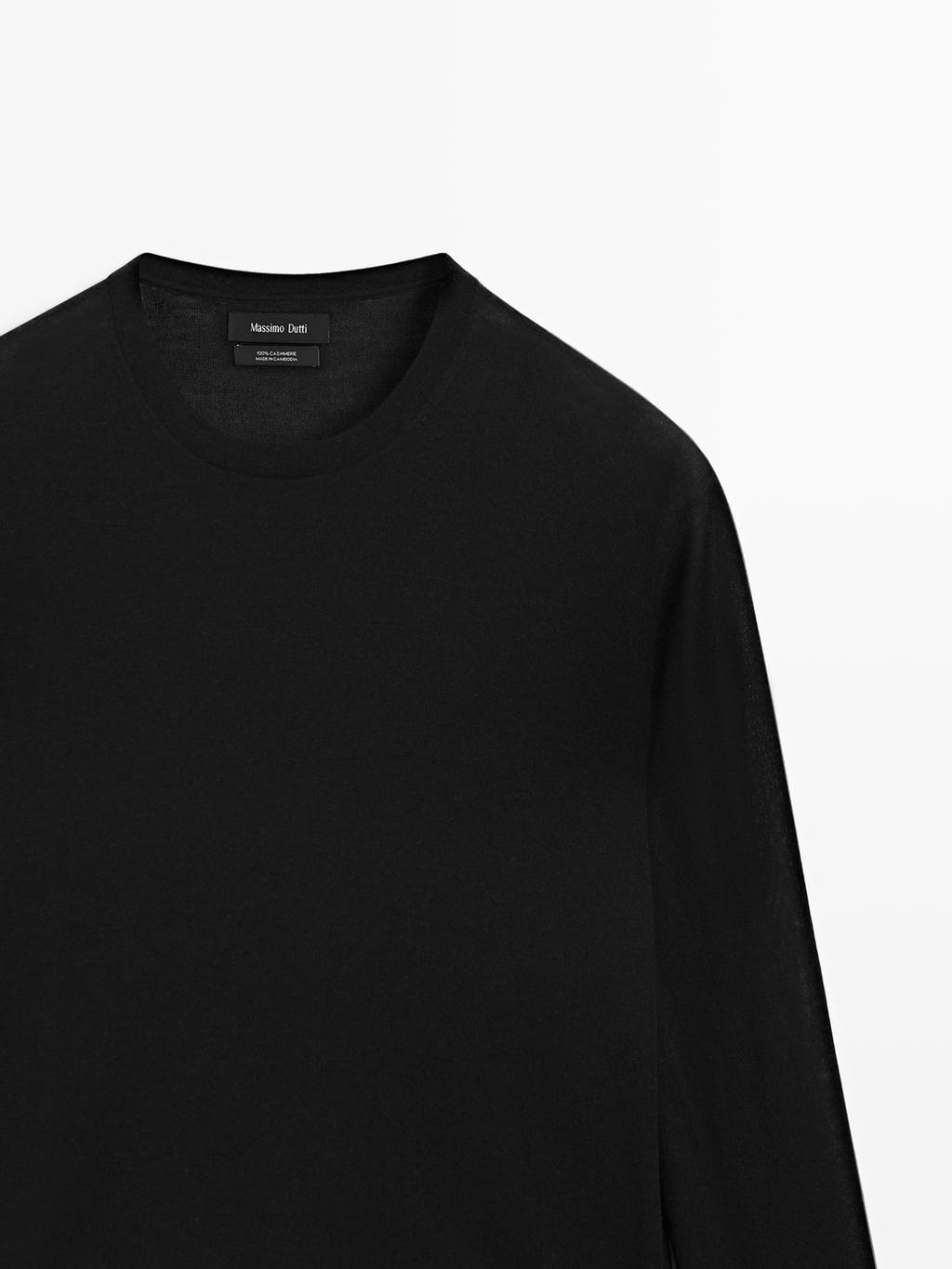 Knit 100% cashmere crew neck sweater