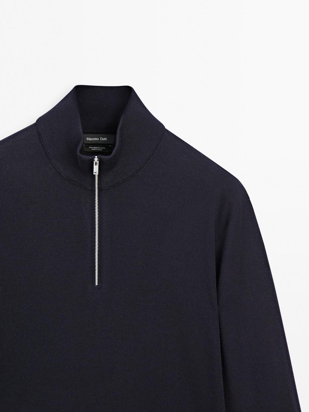 Quarter-zip knit sweater