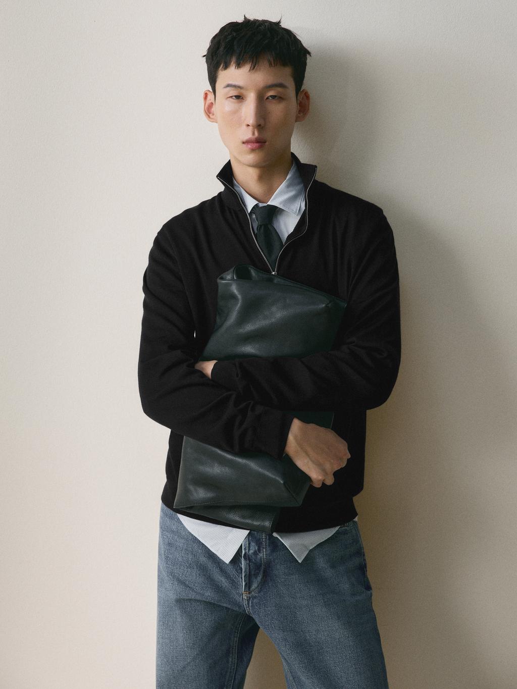 Quarter-zip knit sweater