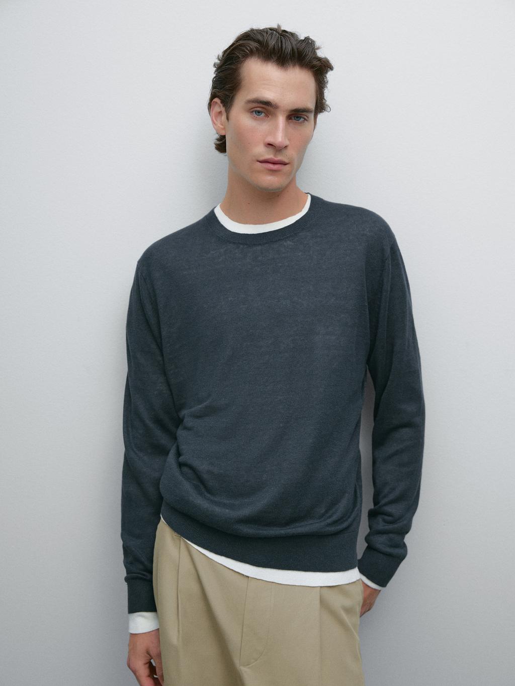 100% linen knit sweater