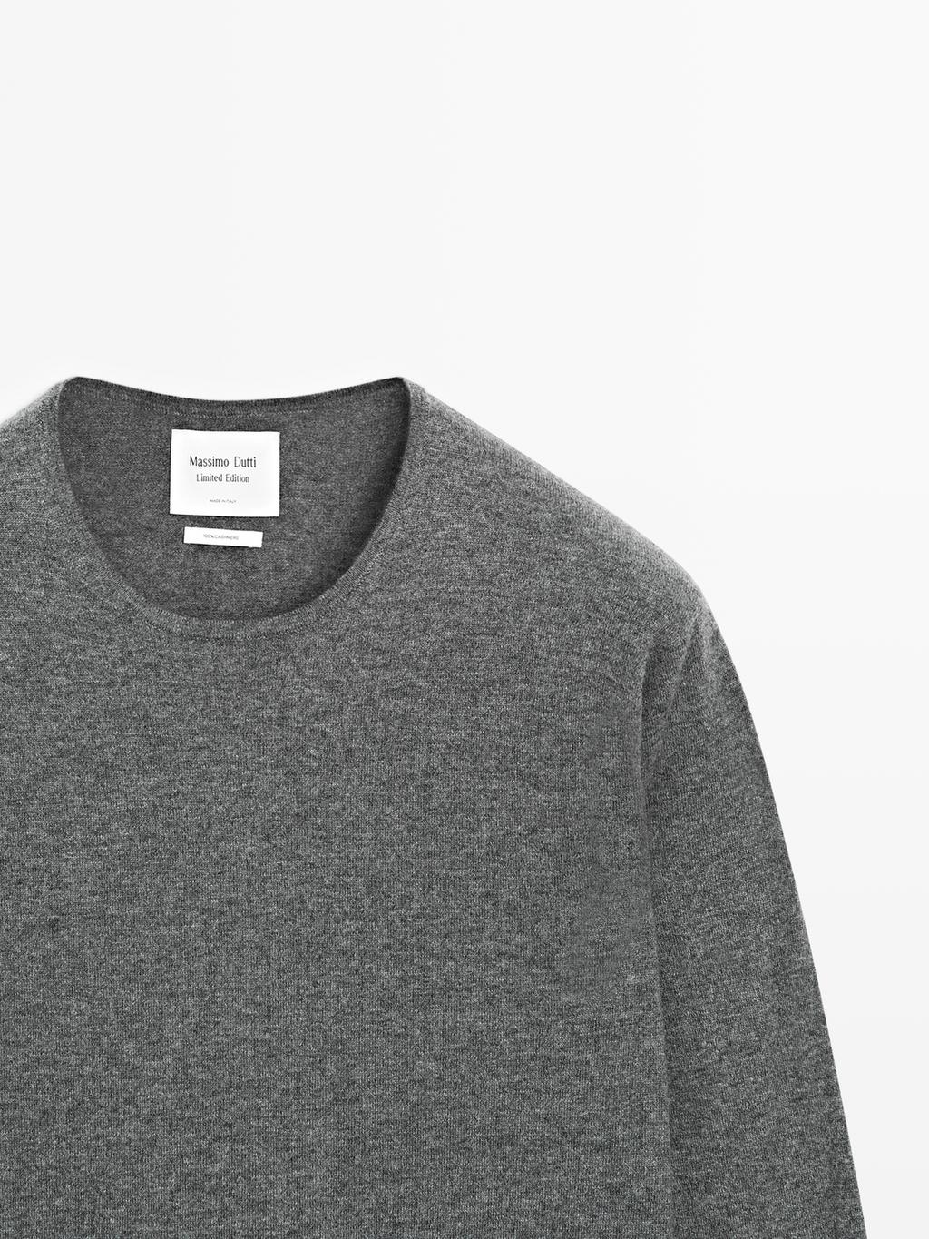 Knit 100% cashmere sweater with crew neck - LIMITED