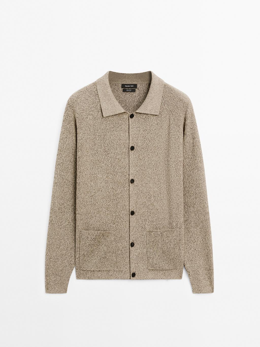 100% cotton mouline knit cardigan