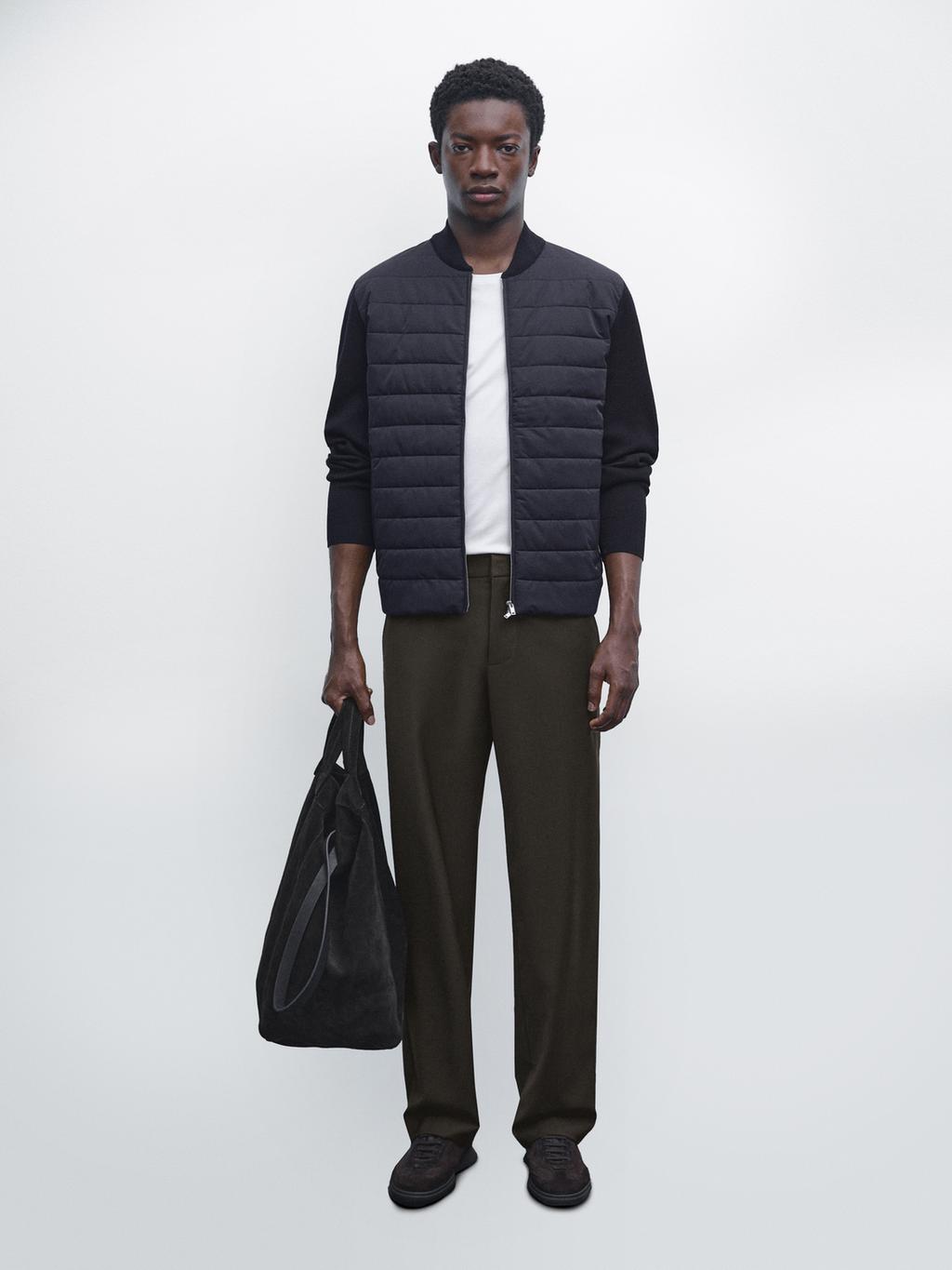 Quilted bomber jacket