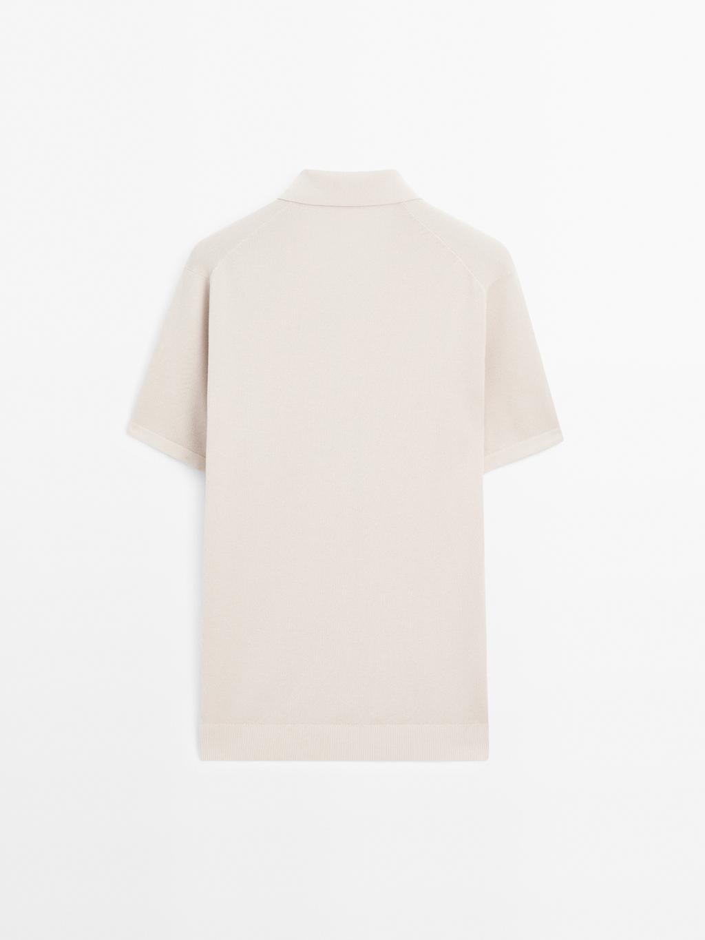 Knit V-neck polo shirt