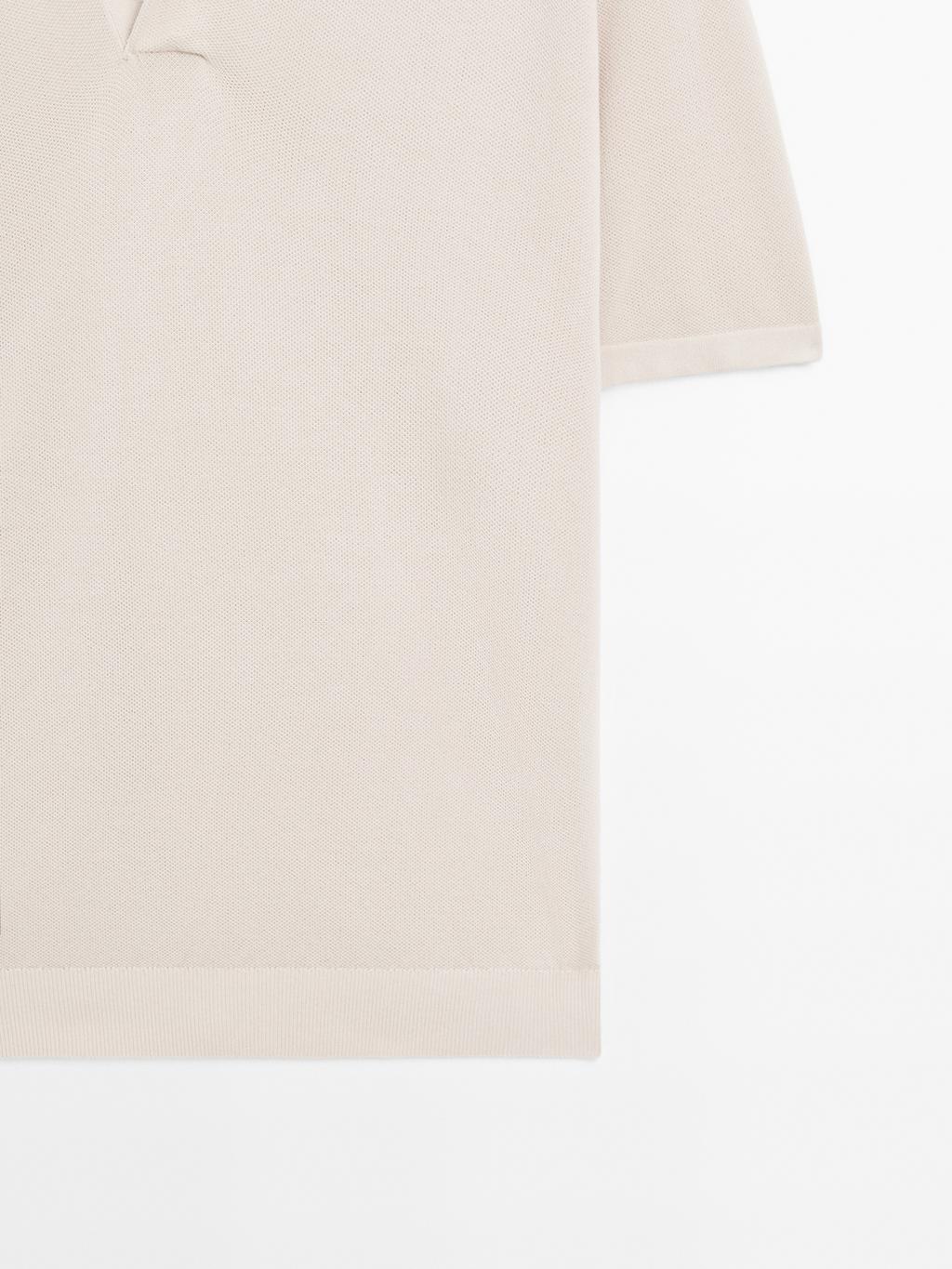Knit V-neck polo shirt