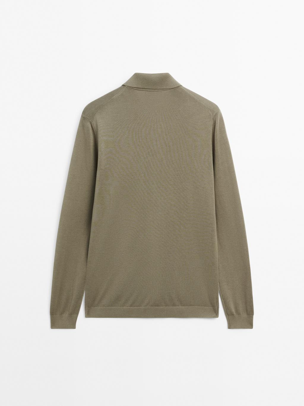 Cotton blend knit cardigan