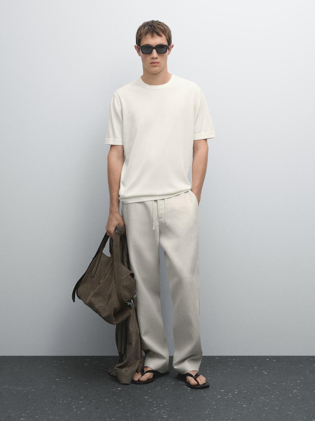 100% cotton short sleeve knit sweater