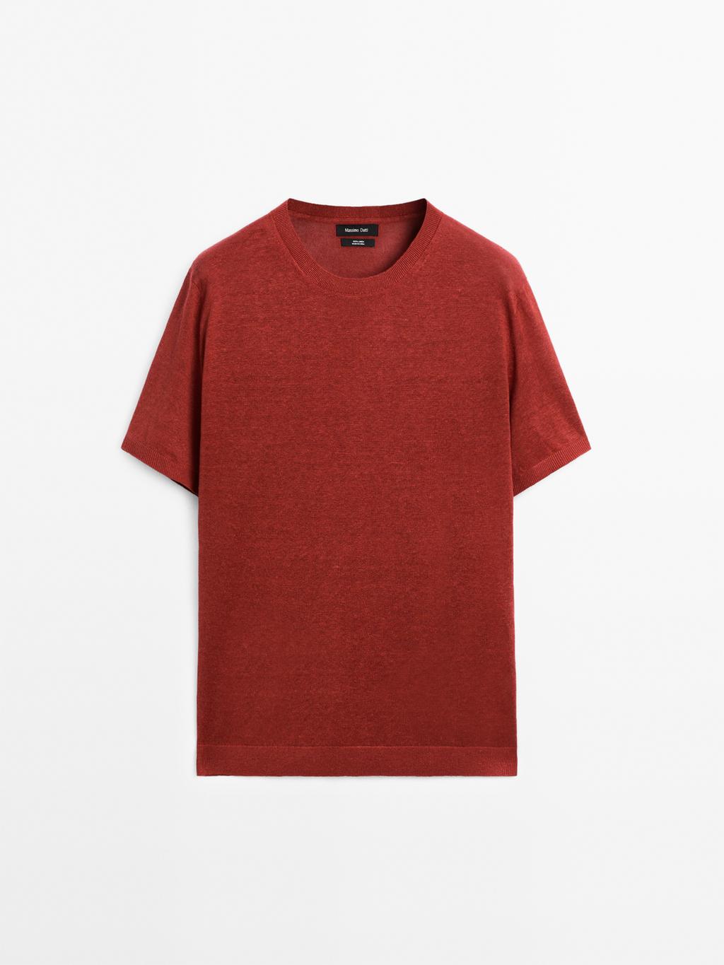 100% linen short sleeve knit T-shirt