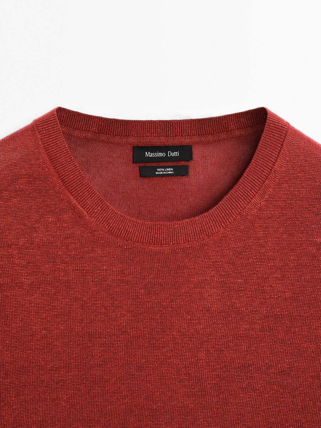 100% linen short sleeve knit T-shirt