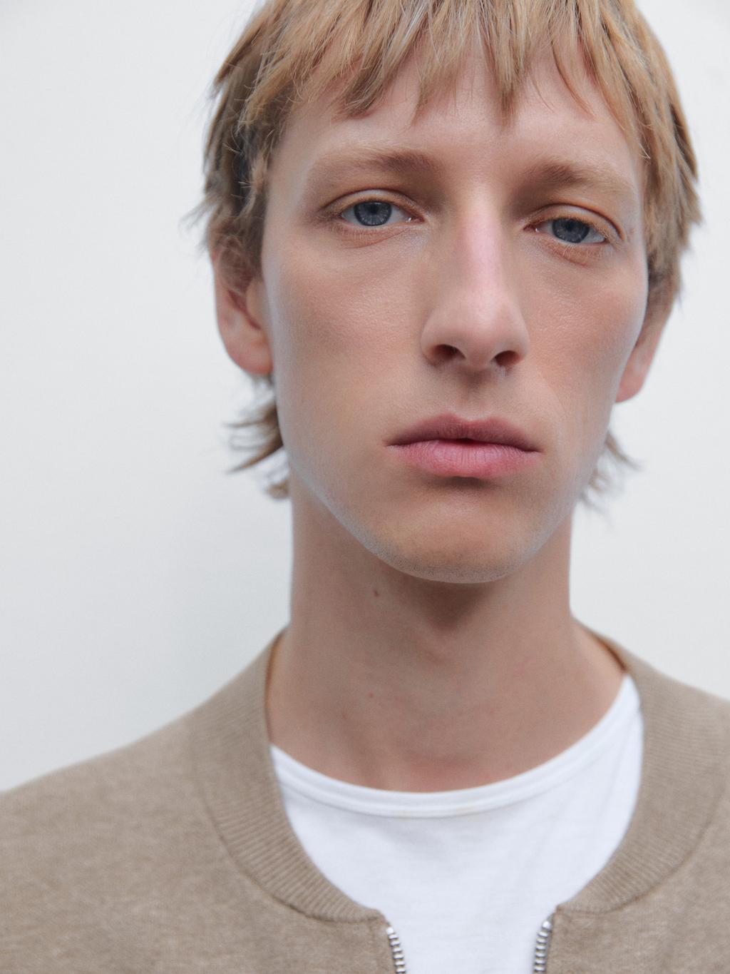 Bomber-style knit cardigan