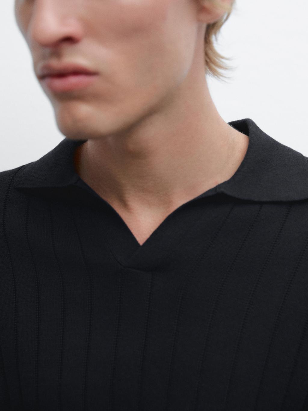 Long sleeve polo sweater