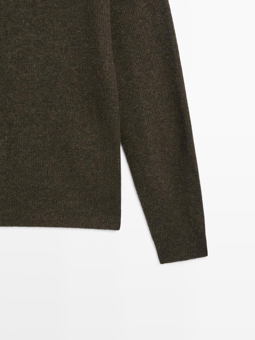 Seamless wool blend knit sweater