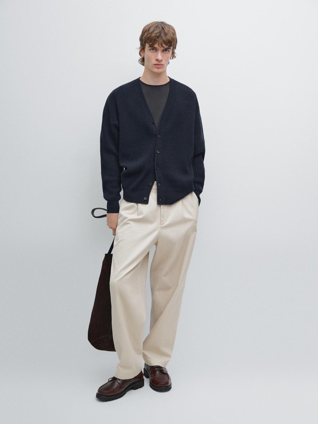 Wool blend V-neck cardigan