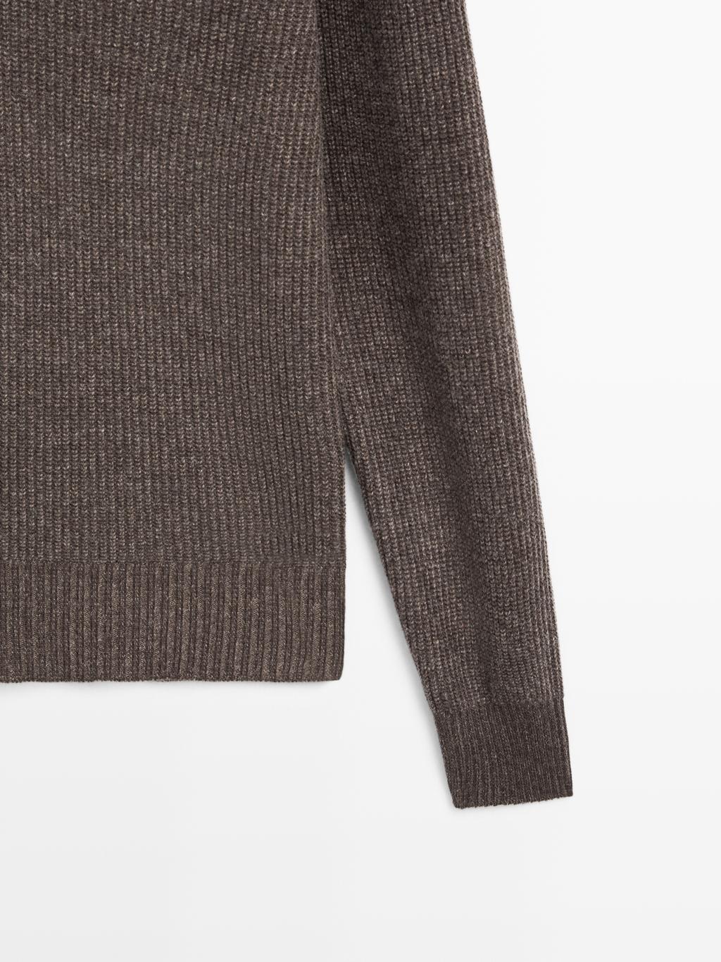 V-neck knit polo sweater