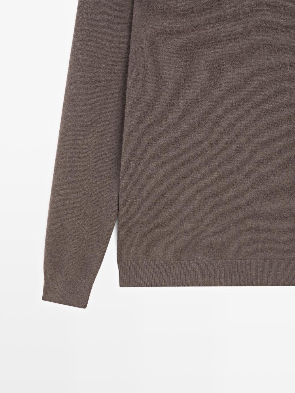 Wool blend knit sweater with high neck