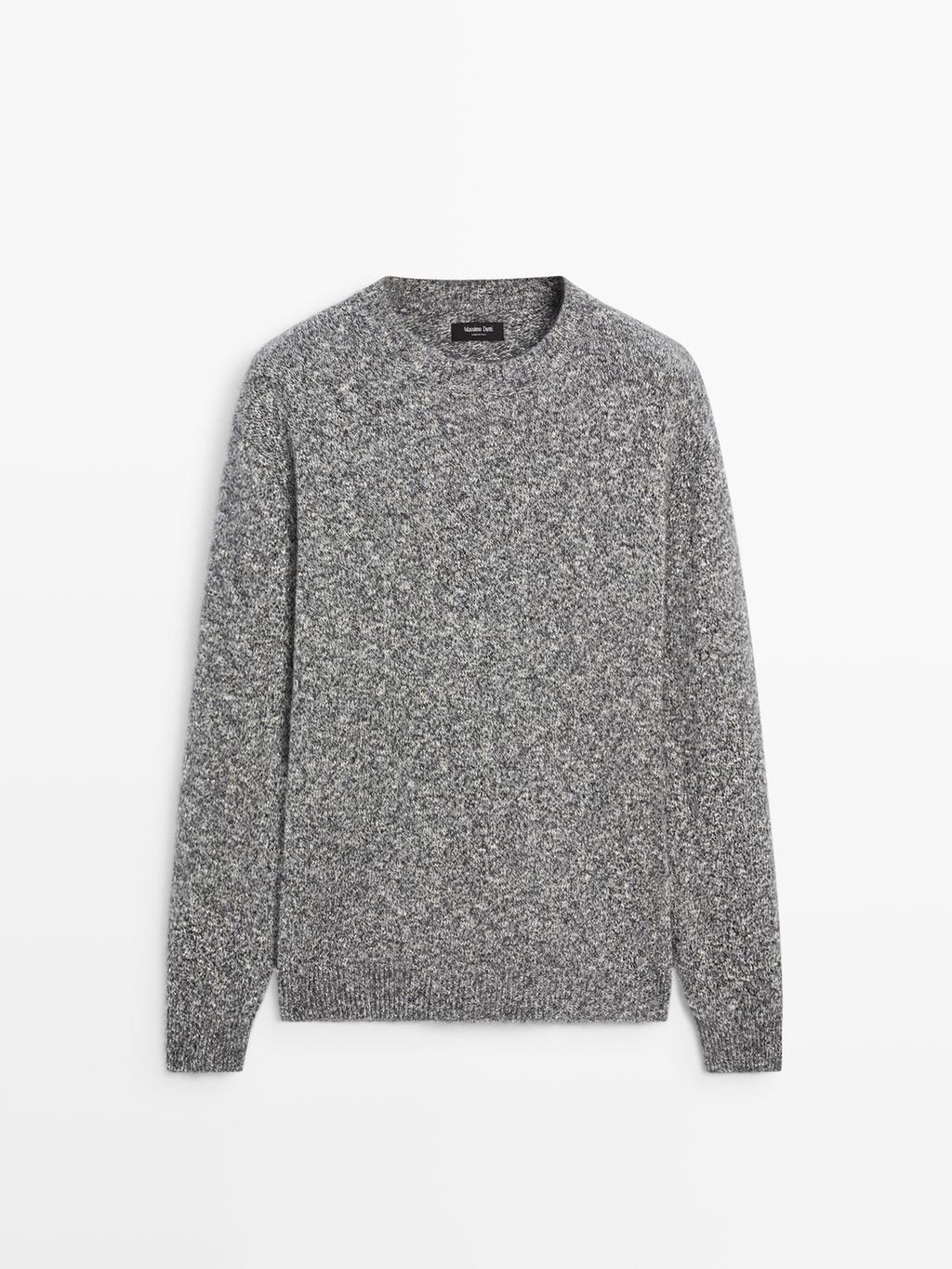 Knit mouline cotton and wool sweater