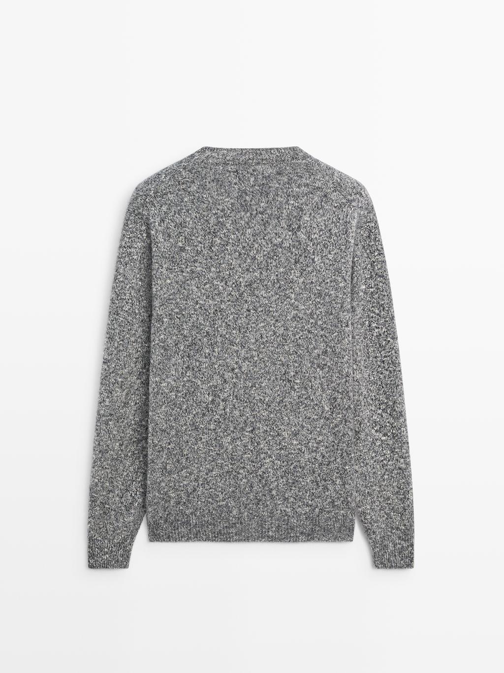 Knit mouline cotton and wool sweater