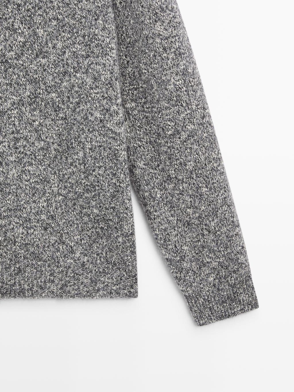 Knit mouline cotton and wool sweater