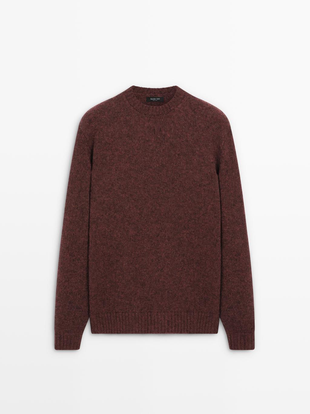 Wool blend sweater with crew neck