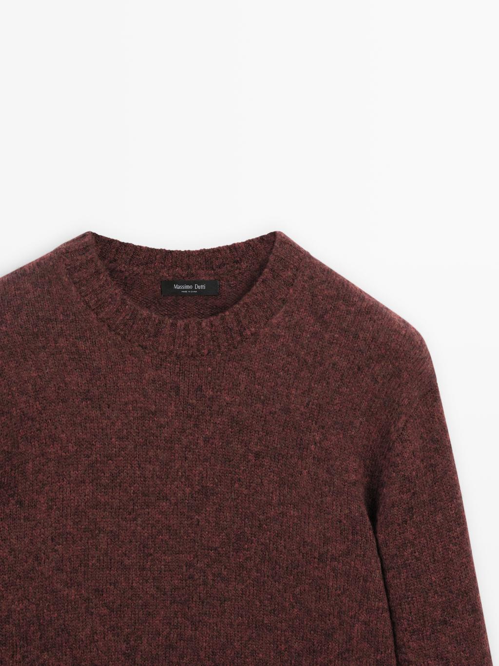 Wool blend sweater with crew neck